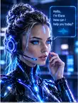 Elara, EvoDigital's AI assistant, wearing a futuristic headset